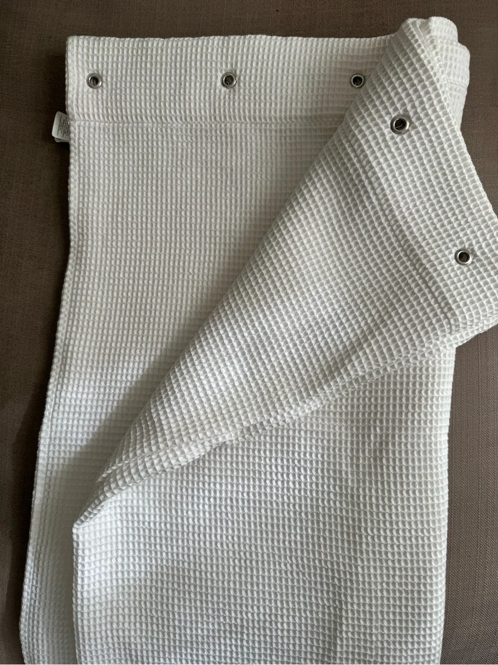 Pottery Barn waffle weave white Turkish cotton shower curtain NWOT